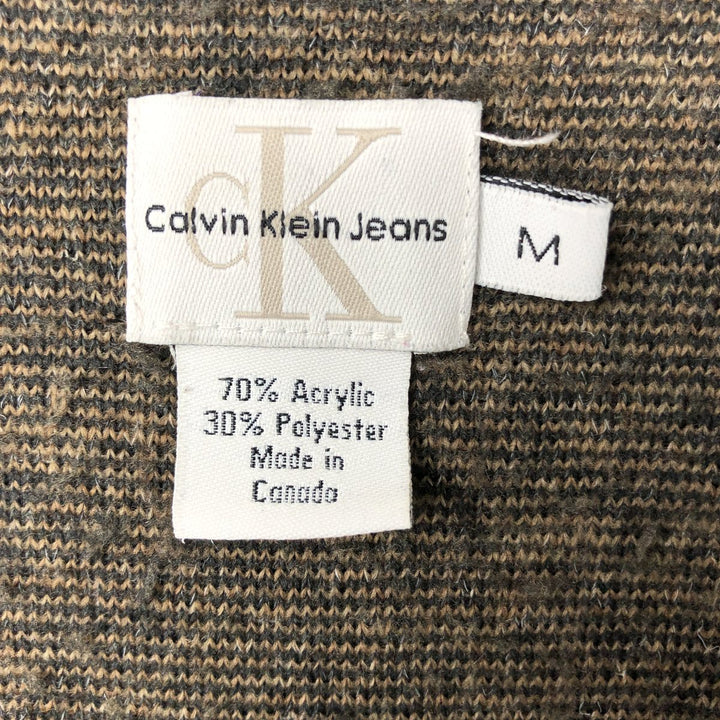 Vintage 90s-00'S Calvin Klein Jeans fleece jacket, Made in Canada, Men's size M acrylic brown type Vintage Second Hand