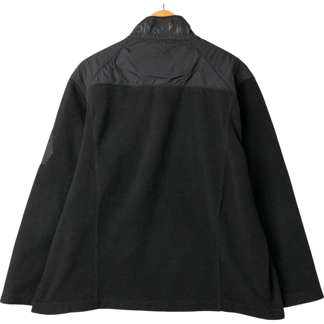 Calvin Klein Tech Freece Half-Zip Fleece Pullover, Men's XL polyester black type Vintage Second Hand