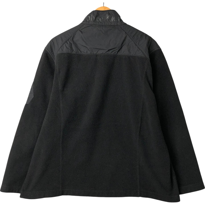 Calvin Klein Tech Freece Half-Zip Fleece Pullover, Men's XL polyester black type Vintage Second Hand