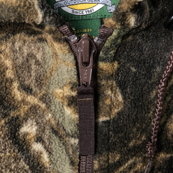 Vintage 90s-00'S Cabelas Realtree Camo Fleece Full-Zip Hoodie, Men's Size Medium polyester Khaki type Vintage Second Hand