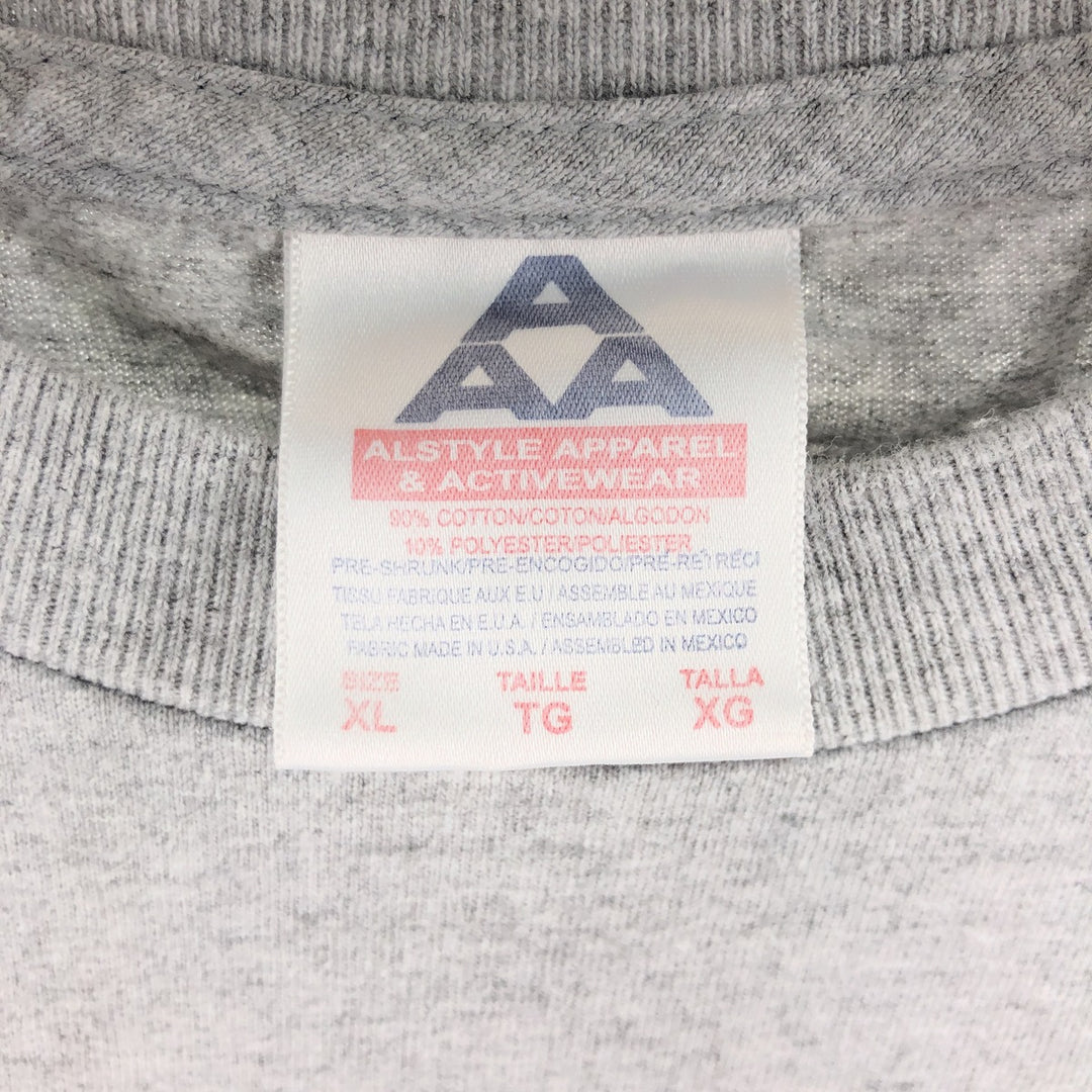 00'S ALSTYLE APPAREL AND ACTIVEWEAR Dragon Pattern Embroidered T-shirt Made in USA Men's XL cotton gray type Vintage Second Hand