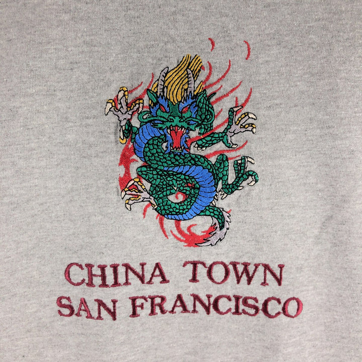 00'S ALSTYLE APPAREL AND ACTIVEWEAR Dragon Pattern Embroidered T-shirt Made in USA Men's XL cotton gray type Vintage Second Hand