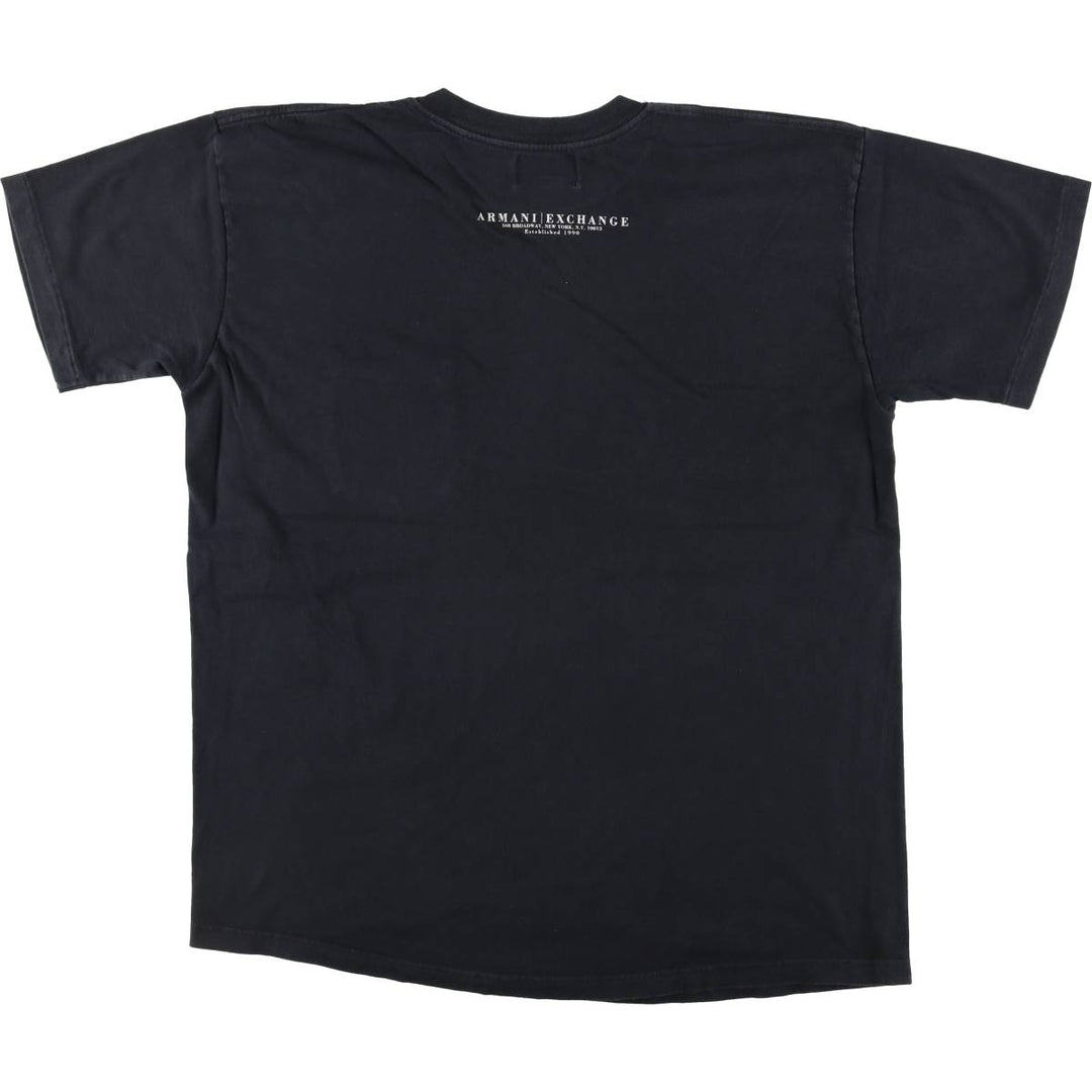 Vintage 1990'S Armani Exchange short-sleeved pocket T-shirt, made in the USA, size L, men's cotton black type Vintage Second Hand
