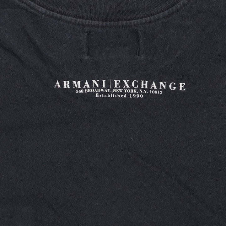 Vintage 1990'S Armani Exchange short-sleeved pocket T-shirt, made in the USA, size L, men's cotton black type Vintage Second Hand