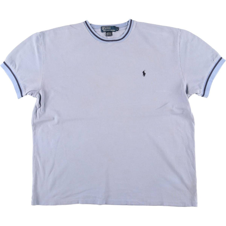 Ralph Lauren POLO by Ralph Lauren Pique Short Sleeve One Point Logo T-Shirt Men's L cotton Blue type light blue Vintage Second Hand