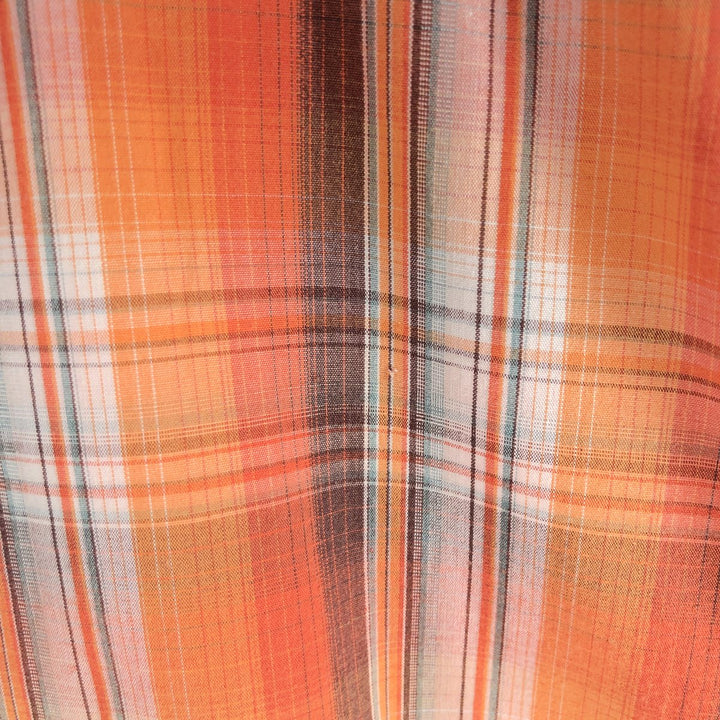 Columbia OMNI-SHADE short-sleeved cotton check shirt, men's size L cotton orange type Vintage Second Hand