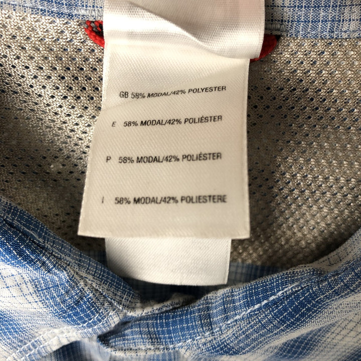 THE NORTH FACE Check Pattern Short Sleeve Fishing Shirt, Men's L size Modal blue type Vintage Second Hand