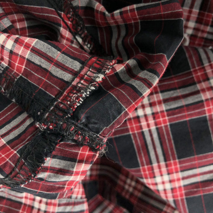 Harley-Davidson Check Pattern Short Sleeve Western Shirt, Women's Size L cotton black type Vintage Second Hand