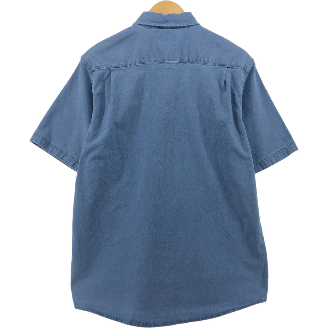Wrangler Short Sleeve Denim Shirt, Men's Medium cotton blue type Vintage Second Hand