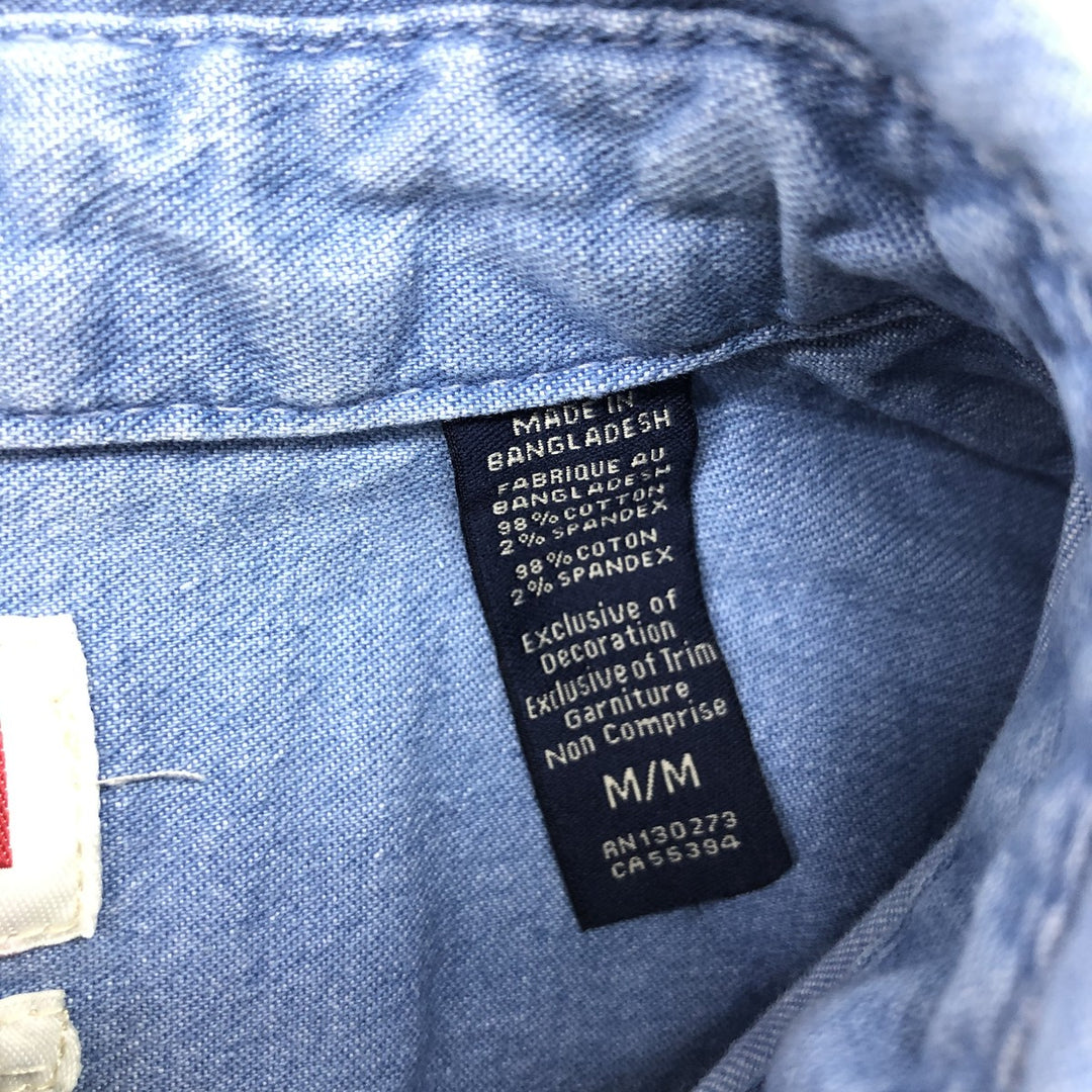 Wrangler Short Sleeve Denim Shirt, Men's Medium cotton blue type Vintage Second Hand