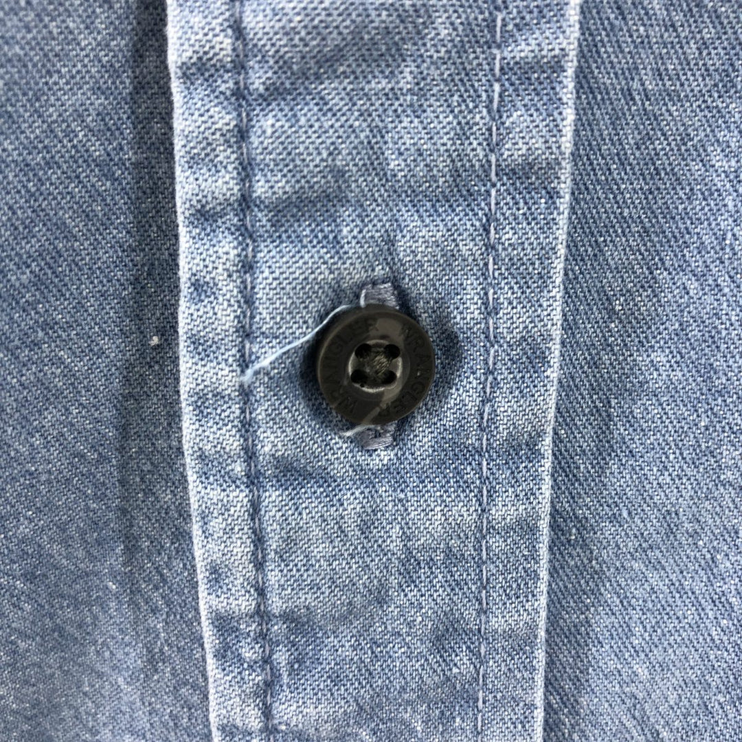 Wrangler Short Sleeve Denim Shirt, Men's Medium cotton blue type Vintage Second Hand