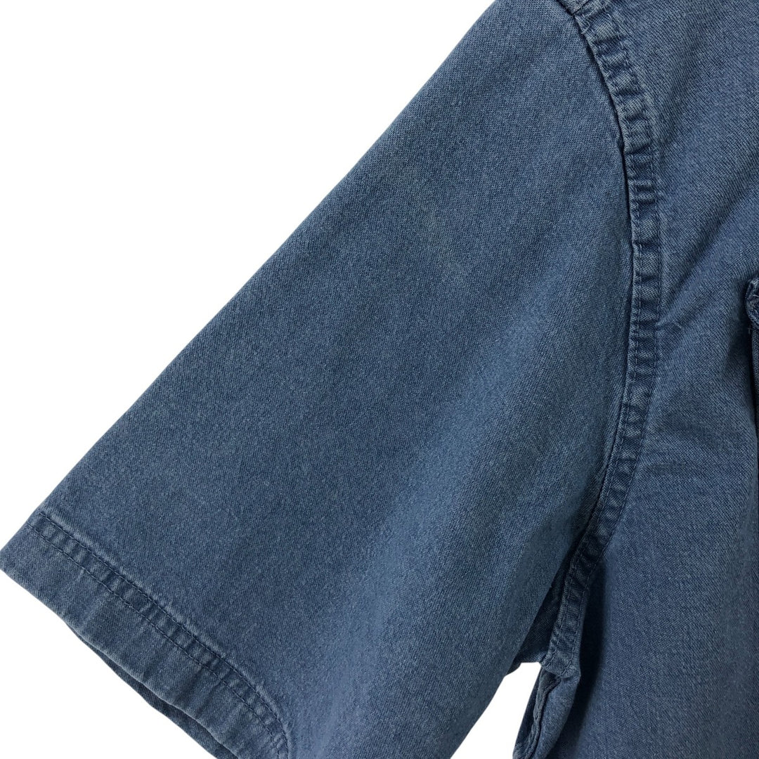 Wrangler Short Sleeve Denim Shirt, Men's Medium cotton blue type Vintage Second Hand