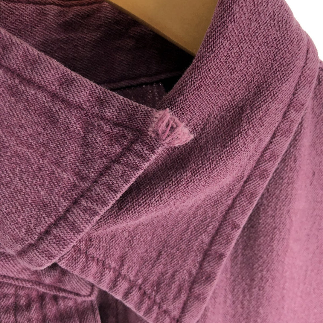Harley-Davidson Pullover Short Sleeve Denim Shirt Women's M cotton purple type Vintage Second Hand