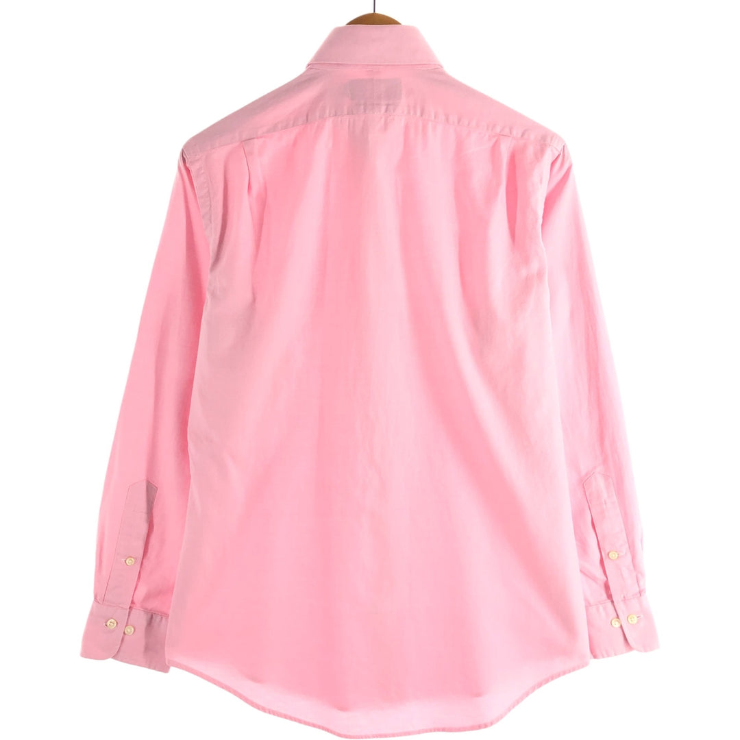 POLO by Ralph Lauren REGENT CUSTOM FIT Wide Collar Herringbone Long Sleeve Cotton Shirt Men's M cotton pink type Vintage Second Hand