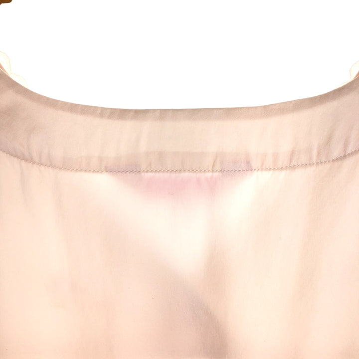 JI HANG 3/4 Sleeve V-Neck Ruffled Silk Pajama Shirt for Women (Size L) silk pink type Vintage Second Hand