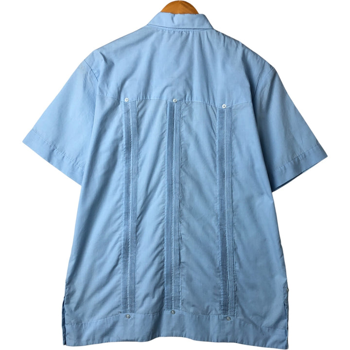 Mojito MOJOTO Short Sleeve Cuban Shirt Box Shirt Men's S Size polyester Blue type light blue Vintage Second Hand