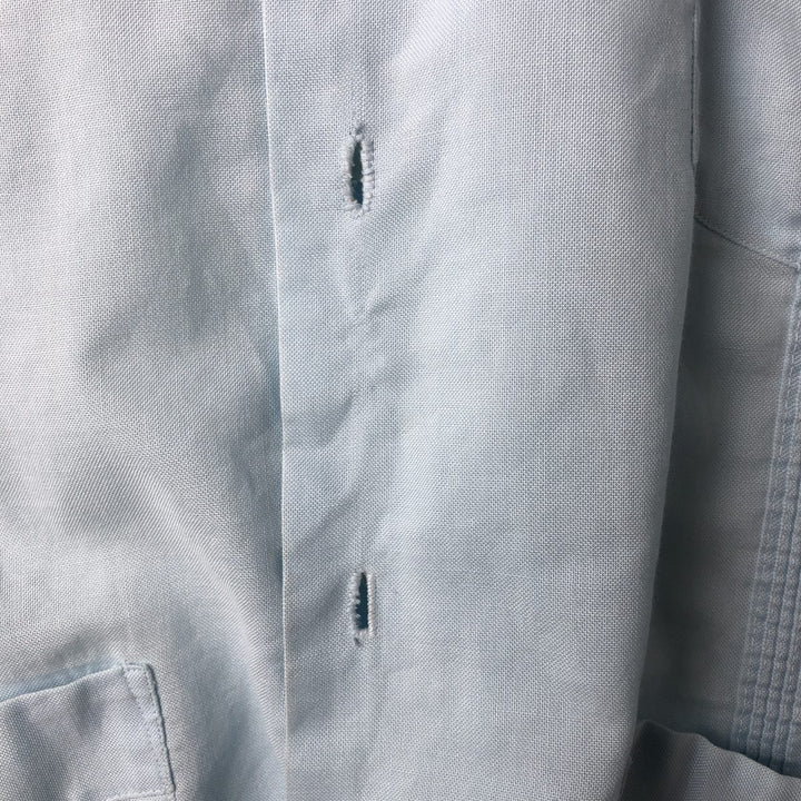 LA CUBANITA Wide Collar Short Sleeve Cuban Shirt Box Shirt Men's Size L polyester Blue type light blue Vintage Second Hand