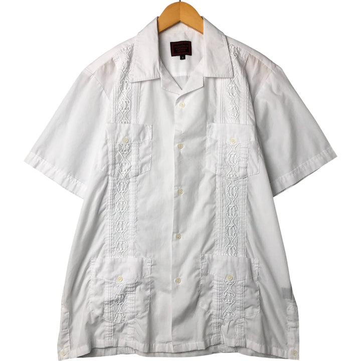 MAXIMOS YUCATAN Open Collar Short Sleeve Cuban Shirt Box Shirt Men's S Size polyester white type Vintage Second Hand