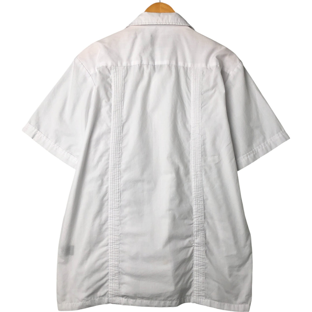 MAXIMOS YUCATAN Open Collar Short Sleeve Cuban Shirt Box Shirt Men's S Size polyester white type Vintage Second Hand
