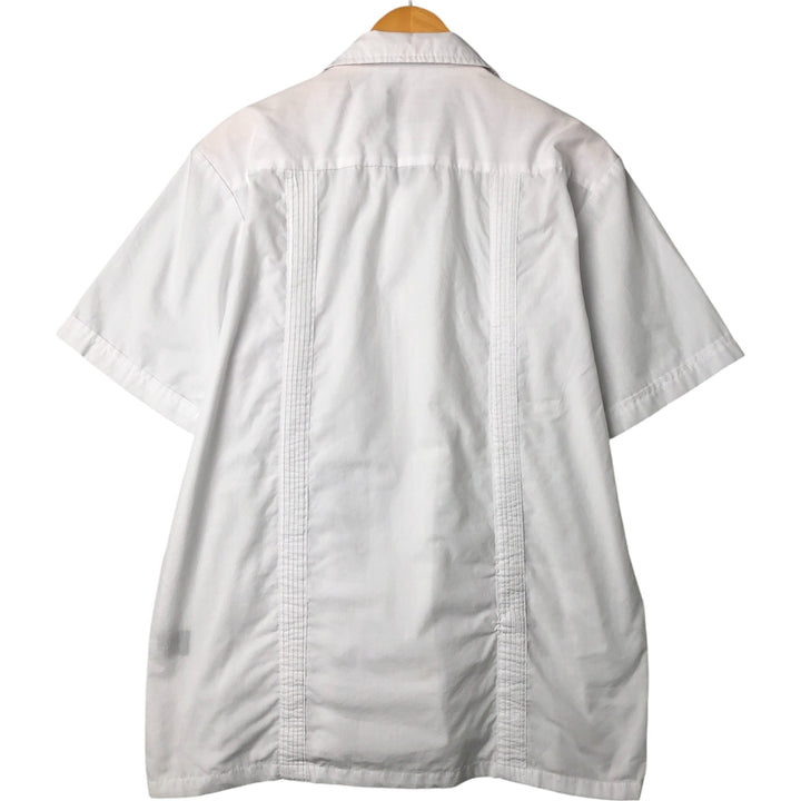 MAXIMOS YUCATAN Open Collar Short Sleeve Cuban Shirt Box Shirt Men's S Size polyester white type Vintage Second Hand