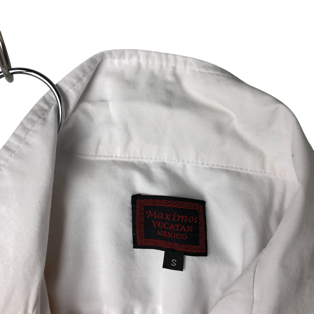 MAXIMOS YUCATAN Open Collar Short Sleeve Cuban Shirt Box Shirt Men's S Size polyester white type Vintage Second Hand