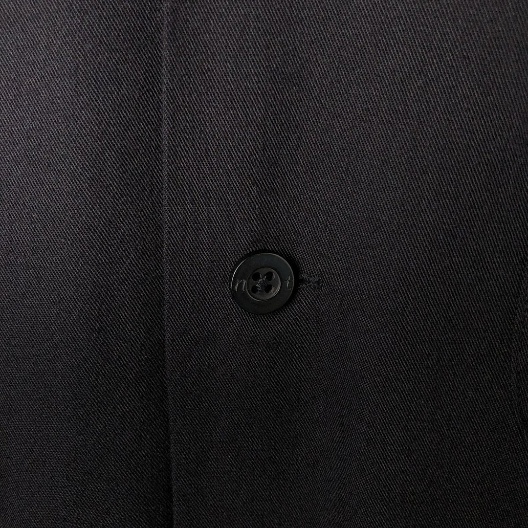 NXT Open Collar Box Shirt, Short Sleeve Bowling Shirt, Men's Size L Rayon black type Vintage Second Hand