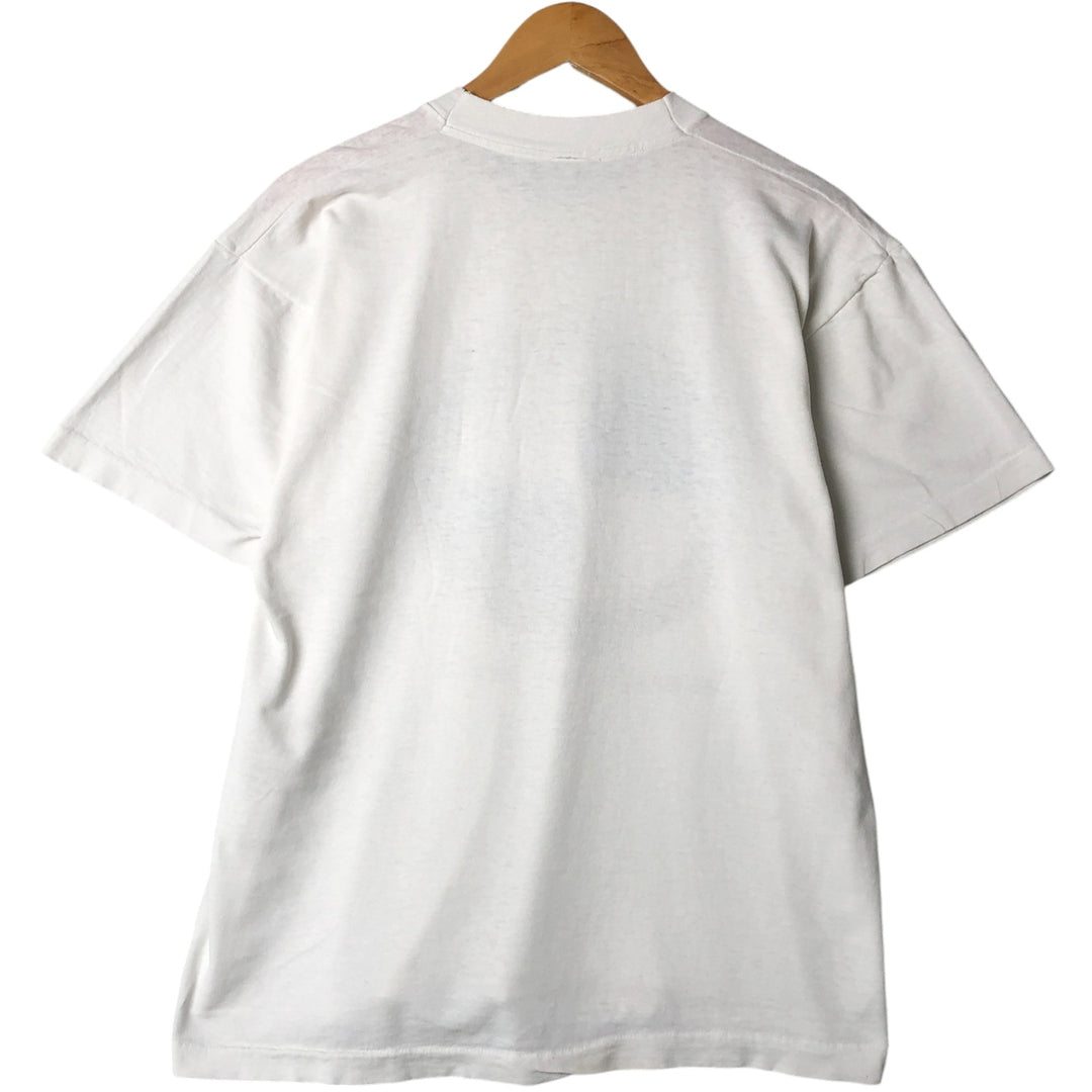 Fraternity Parody College T-Shirt Men's L Size Vintage unclear white type Vintage Second Hand