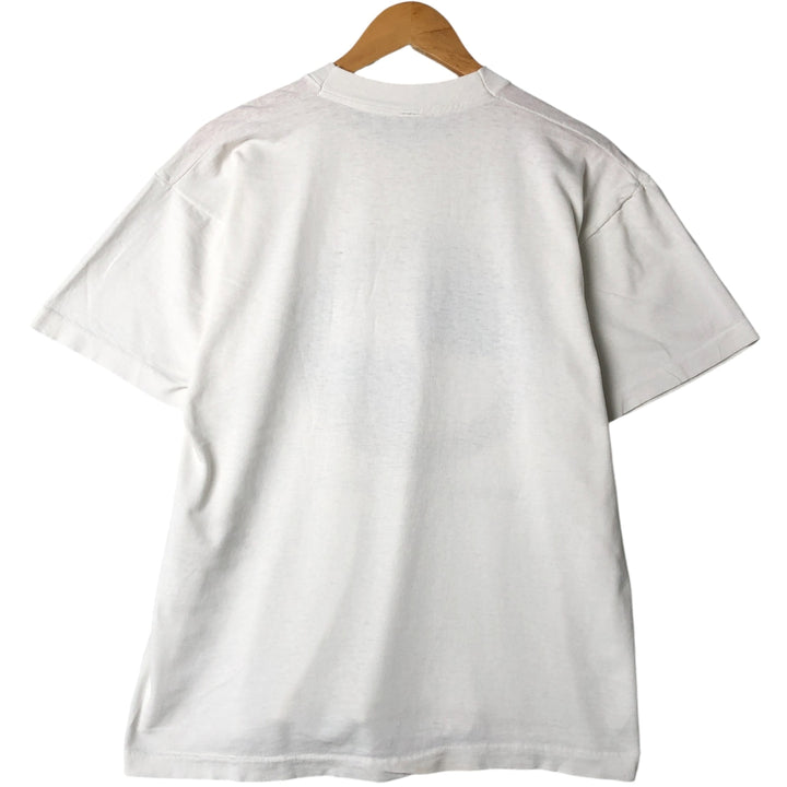 Fraternity Parody College T-Shirt Men's L Size Vintage unclear white type Vintage Second Hand