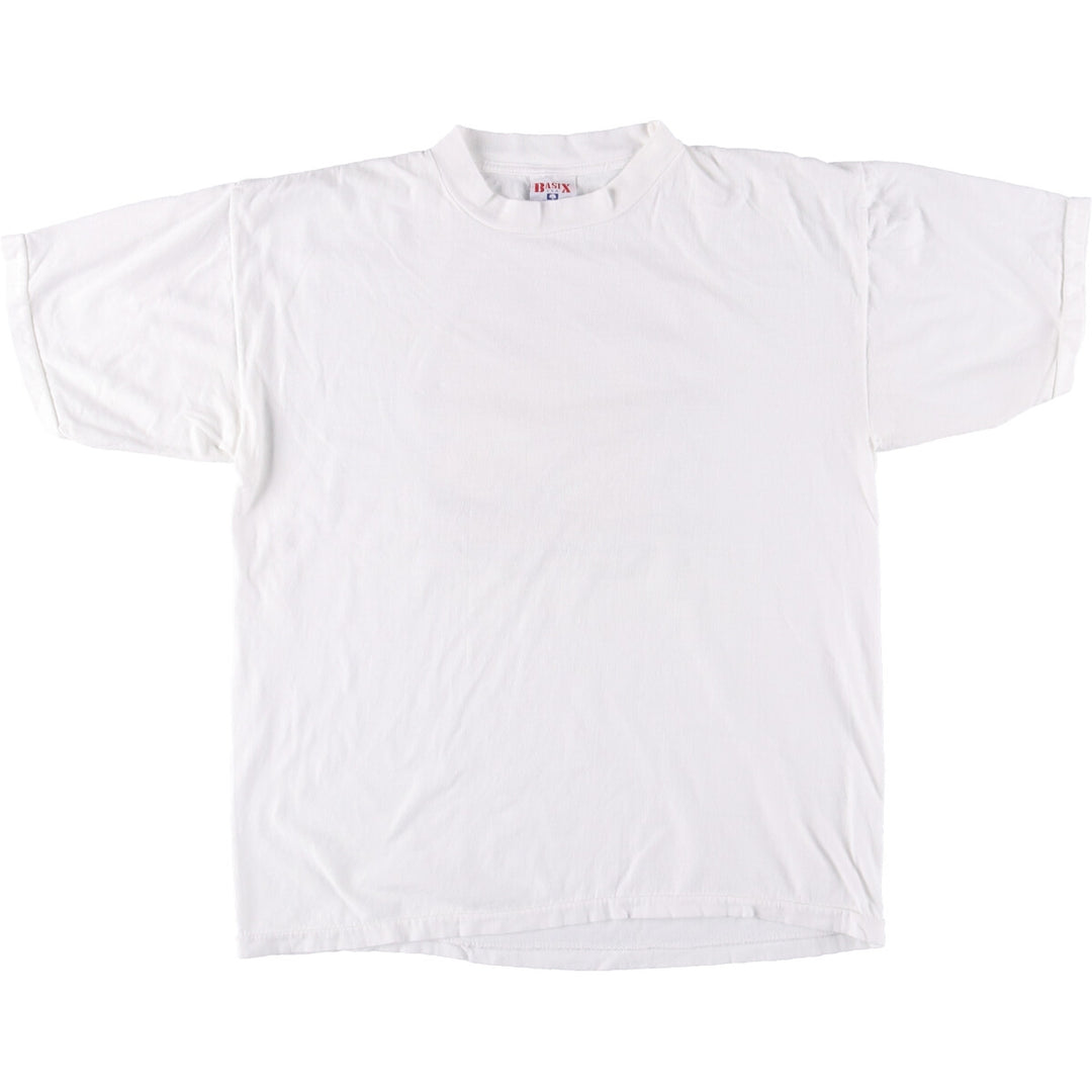 90'S BASIX Dog Pattern Back Print Animal T-Shirt Made in USA Men's L Size Vintage cotton white type Vintage Second Hand