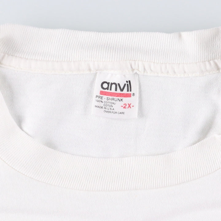 90'S Anvil Dog Pattern German Shorthaired Pointer Animal T-Shirt Made in USA Men's XXL Short Sleeve Vintage cotton white type Vintage Second Hand