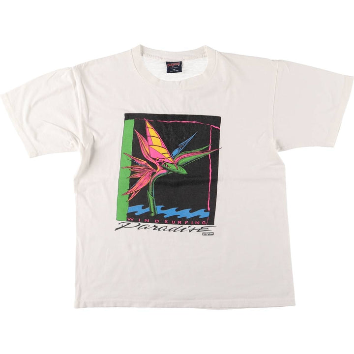 Jansport Sports Print T-shirt Made in USA Men's M size cotton white type Vintage Second Hand