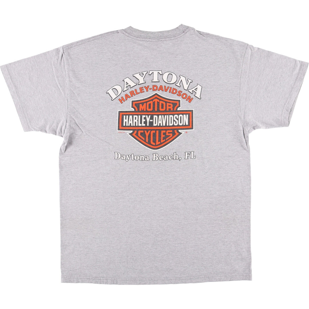 00'S Harley-Davidson Motorcycle Bike T-shirt Made in USA Men's L size cotton gray type Vintage Second Hand