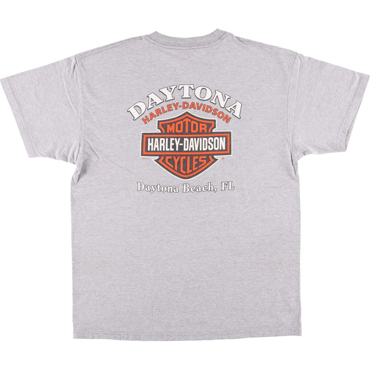 00'S Harley-Davidson Motorcycle Bike T-shirt Made in USA Men's L size cotton gray type Vintage Second Hand