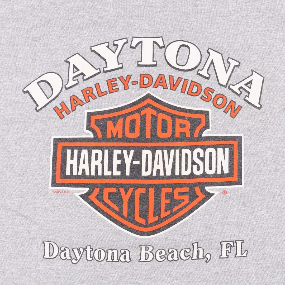 00'S Harley-Davidson Motorcycle Bike T-shirt Made in USA Men's L size cotton gray type Vintage Second Hand