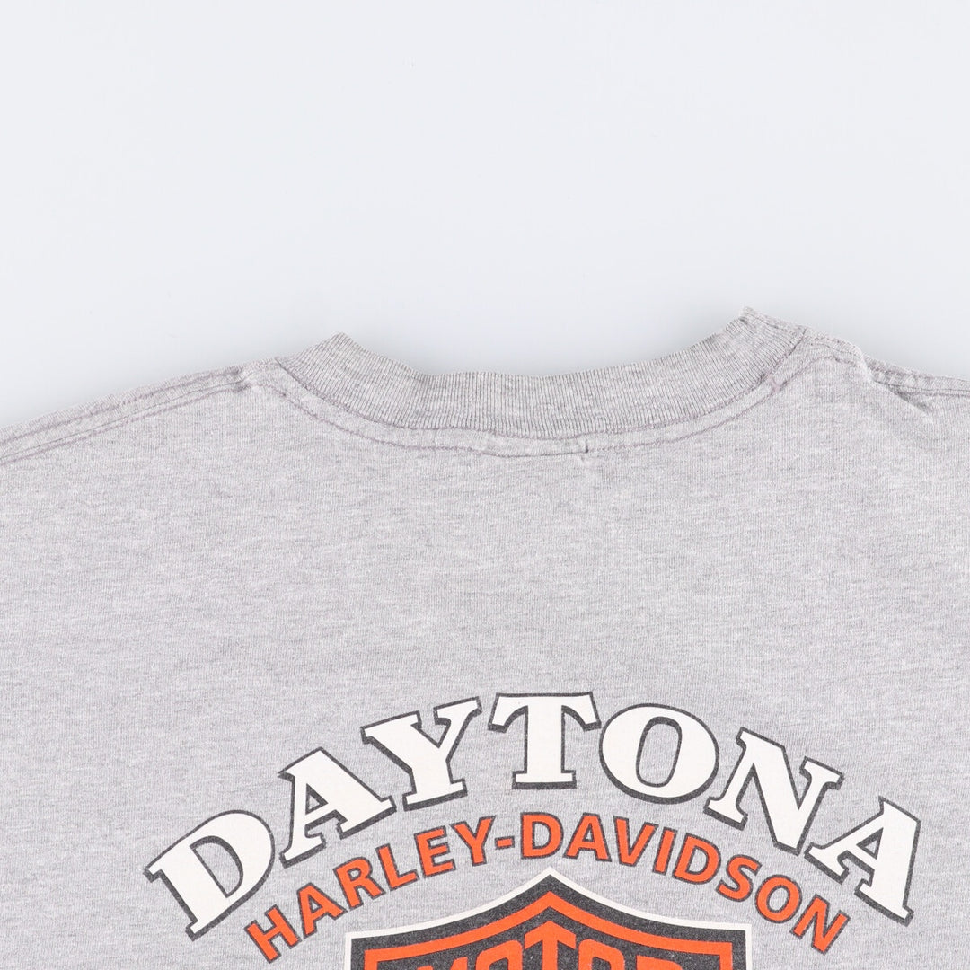 00'S Harley-Davidson Motorcycle Bike T-shirt Made in USA Men's L size cotton gray type Vintage Second Hand