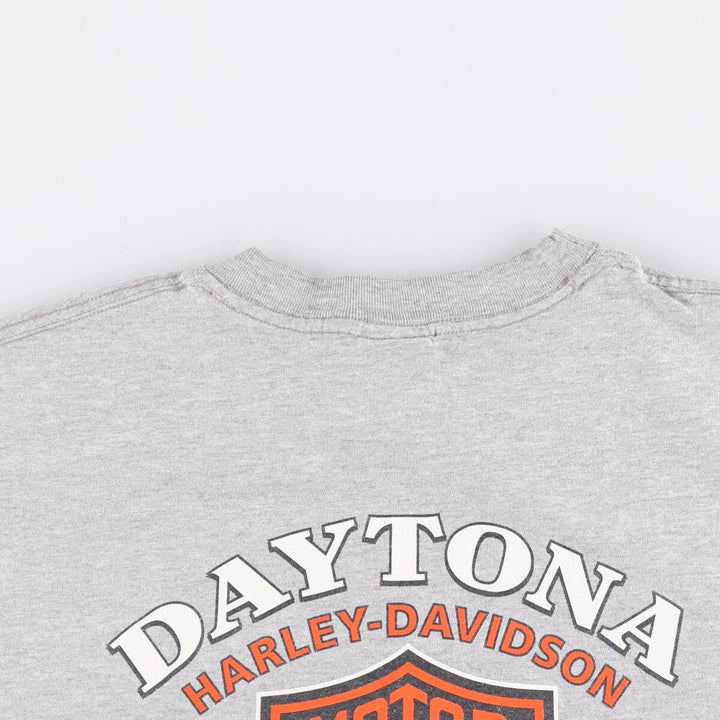 00'S Harley-Davidson Motorcycle Bike T-shirt Made in USA Men's L size cotton gray type Vintage Second Hand