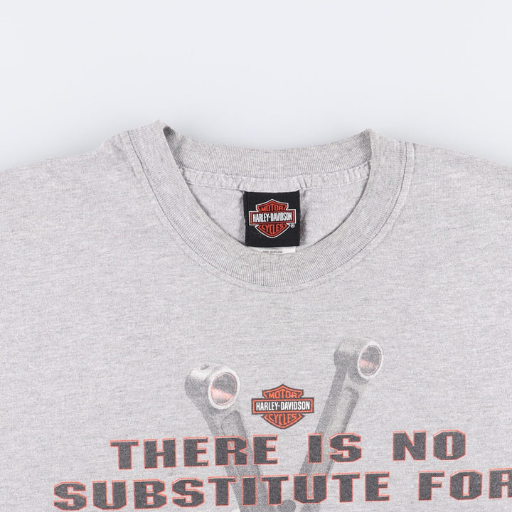 00'S Harley-Davidson Motorcycle Bike T-shirt Made in USA Men's L size cotton gray type Vintage Second Hand