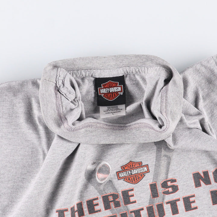 00'S Harley-Davidson Motorcycle Bike T-shirt Made in USA Men's L size cotton gray type Vintage Second Hand