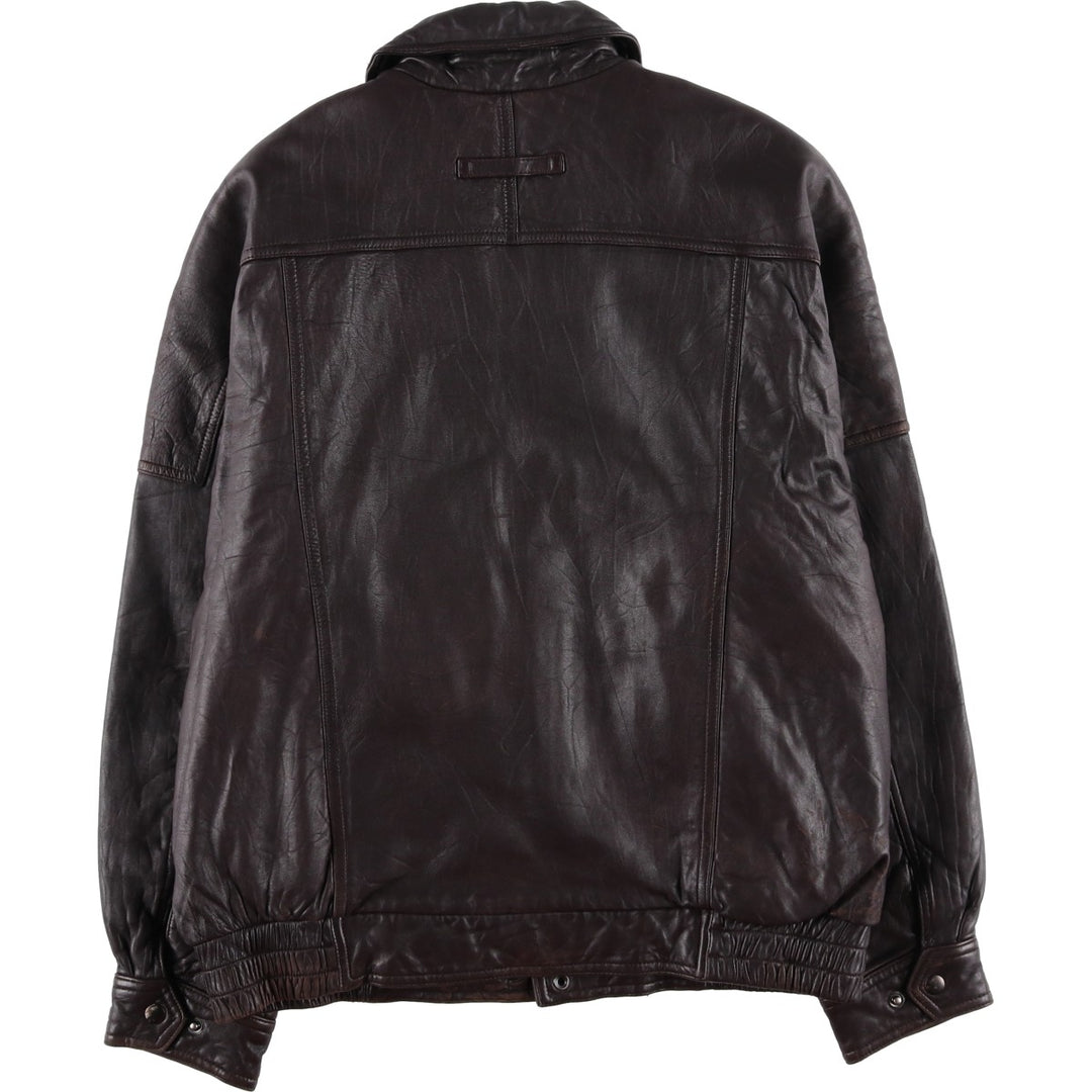 Vintage 90'S Craft and Barrow padded leather flight jacket, size M, men's Genuine Leather Lambskin brown type Vintage Second Hand