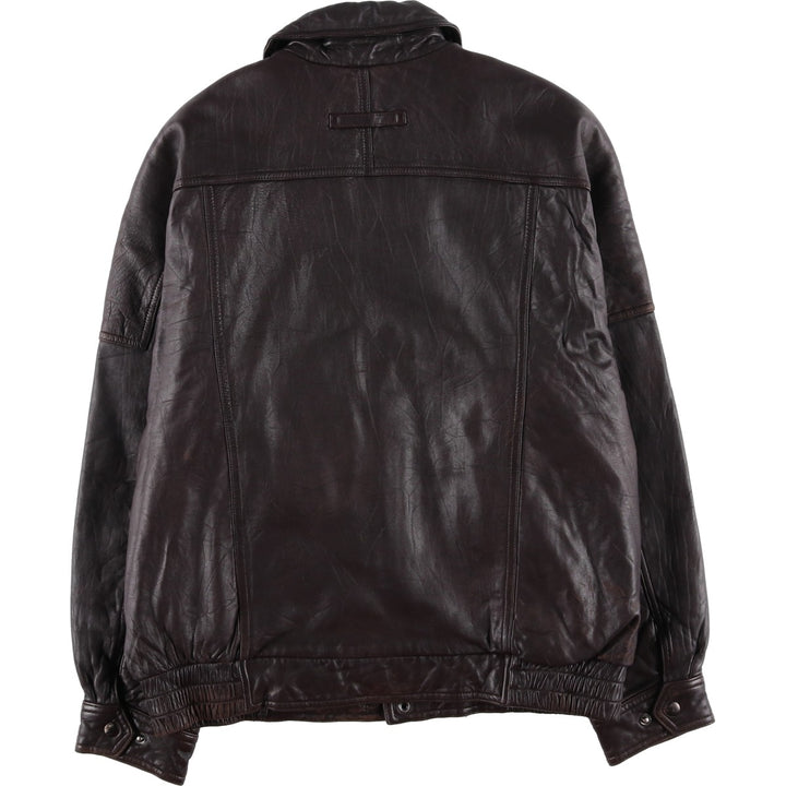 Vintage 90'S Craft and Barrow padded leather flight jacket, size M, men's Genuine Leather Lambskin brown type Vintage Second Hand