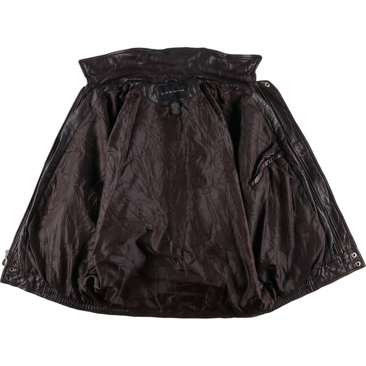 Vintage 90'S Craft and Barrow padded leather flight jacket, size M, men's Genuine Leather Lambskin brown type Vintage Second Hand