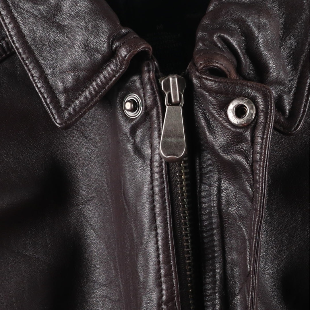 Vintage 90'S Craft and Barrow padded leather flight jacket, size M, men's Genuine Leather Lambskin brown type Vintage Second Hand