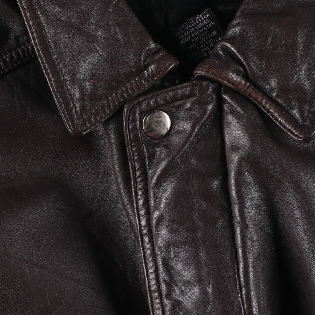 Vintage 90'S Craft and Barrow padded leather flight jacket, size M, men's Genuine Leather Lambskin brown type Vintage Second Hand