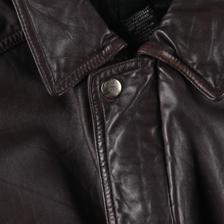 Vintage 90'S Craft and Barrow padded leather flight jacket, size M, men's Genuine Leather Lambskin brown type Vintage Second Hand