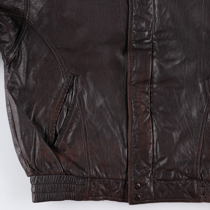 Vintage 90'S Craft and Barrow padded leather flight jacket, size M, men's Genuine Leather Lambskin brown type Vintage Second Hand