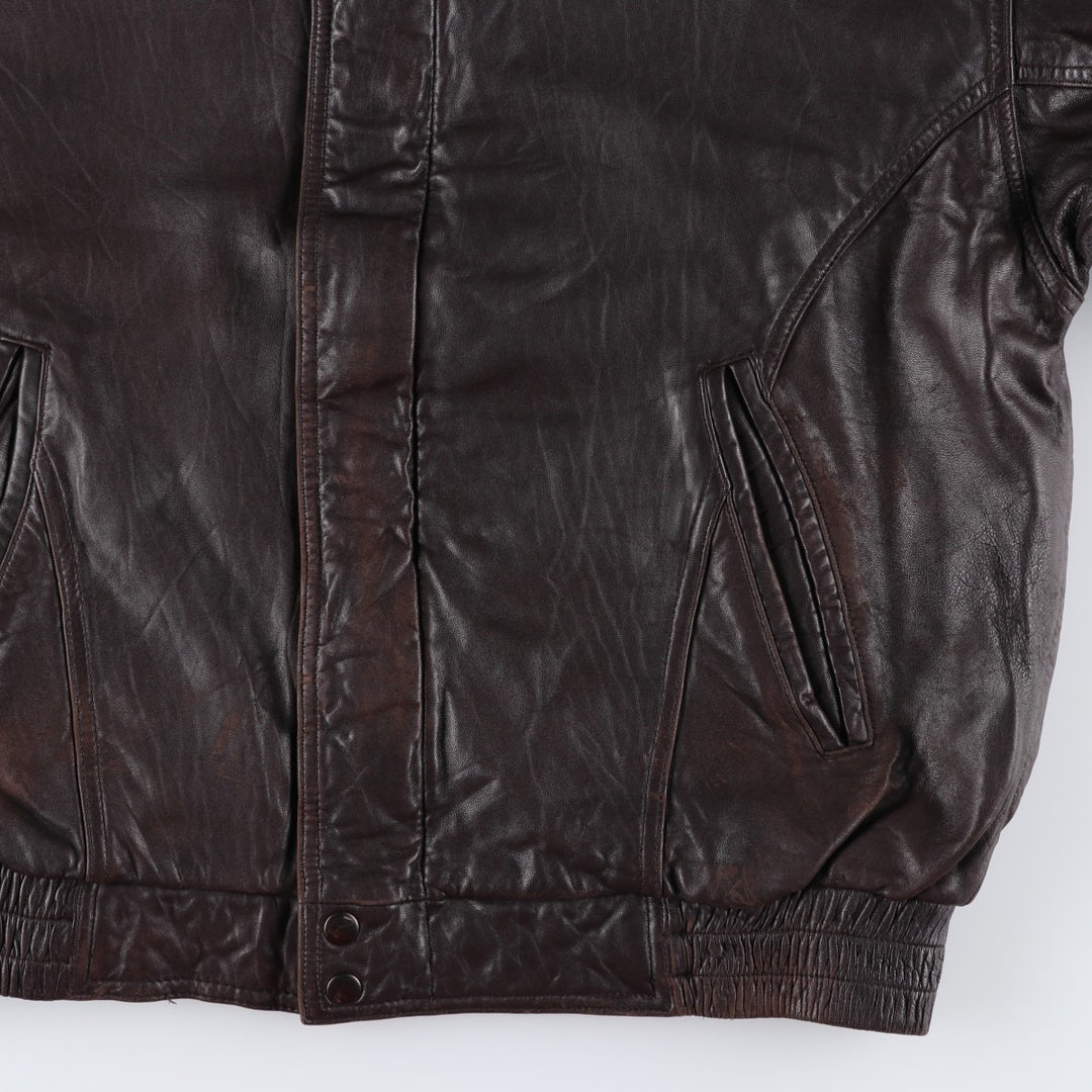 Vintage 90'S Craft and Barrow padded leather flight jacket, size M, men's Genuine Leather Lambskin brown type Vintage Second Hand