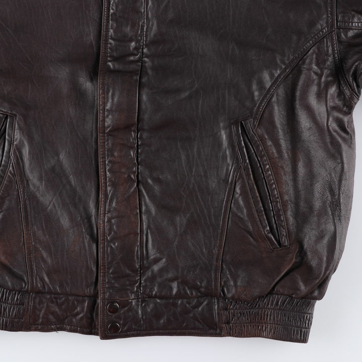 Vintage 90'S Craft and Barrow padded leather flight jacket, size M, men's Genuine Leather Lambskin brown type Vintage Second Hand