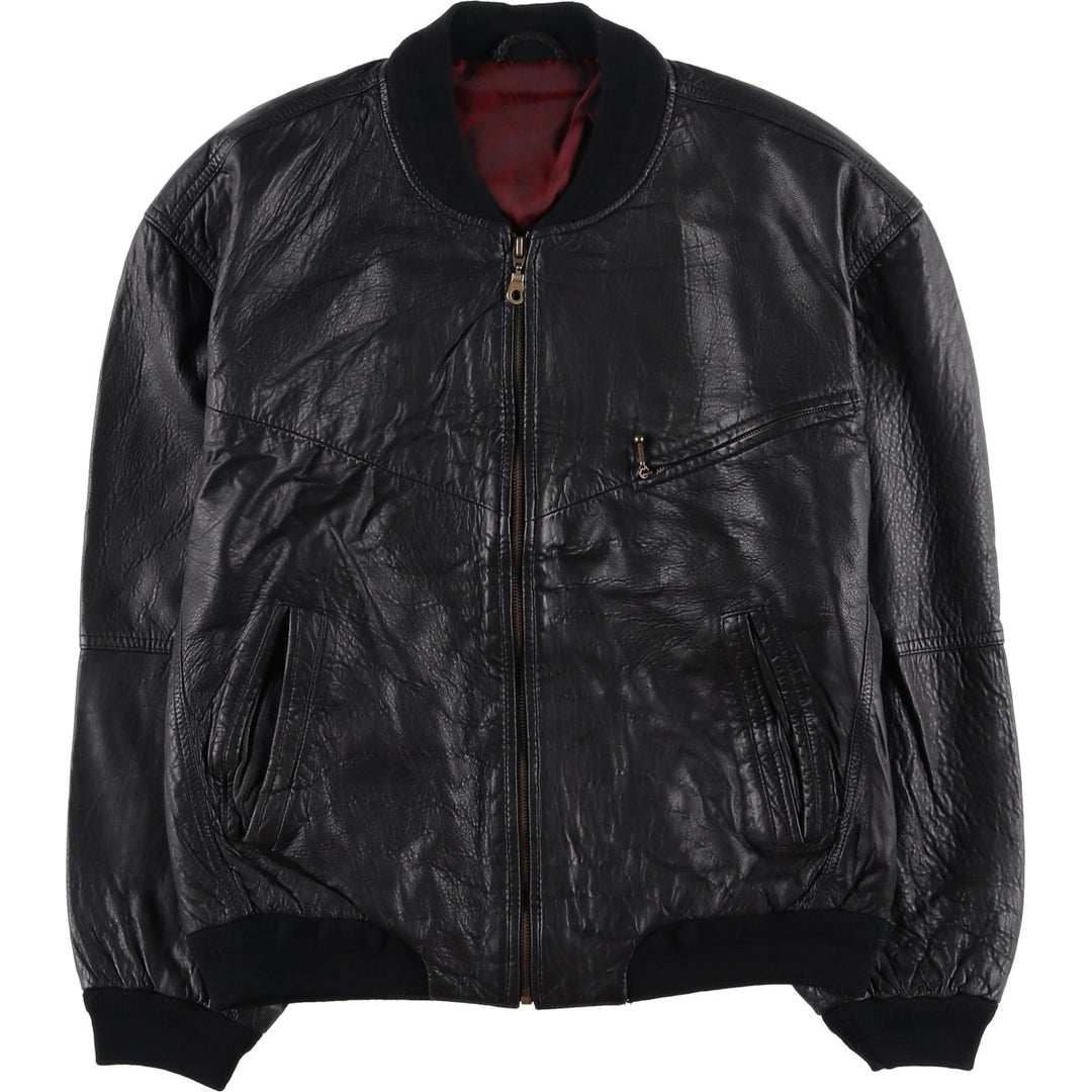 Vintage 80'S YESSICA leather jacket, size L, men's genuine leather black type Vintage Second Hand