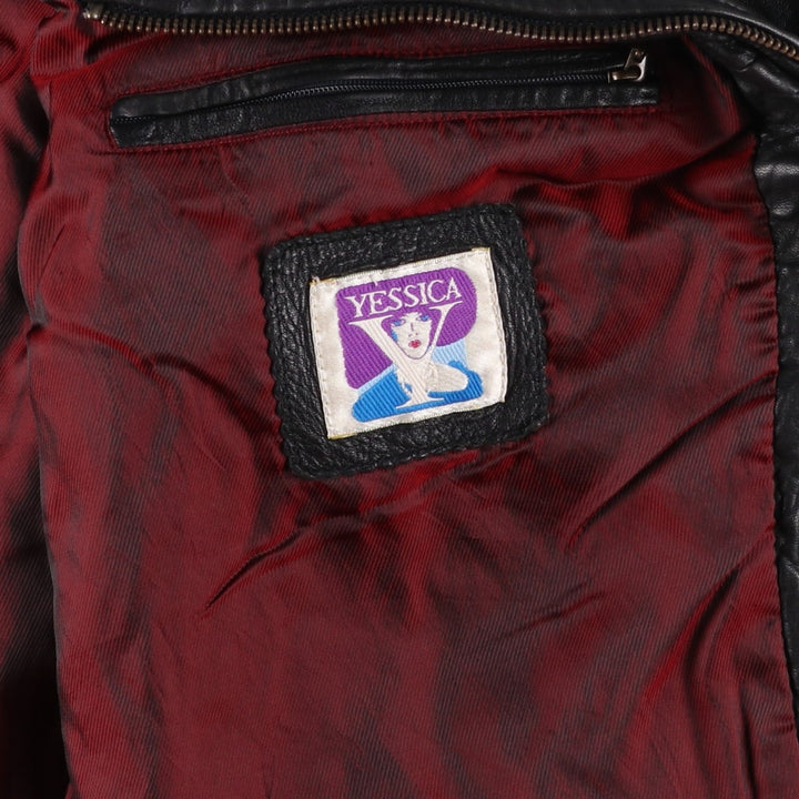 Vintage 80'S YESSICA leather jacket, size L, men's genuine leather black type Vintage Second Hand