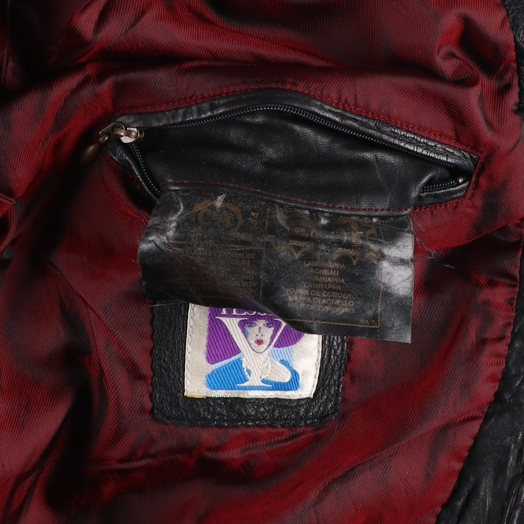 Vintage 80'S YESSICA leather jacket, size L, men's genuine leather black type Vintage Second Hand